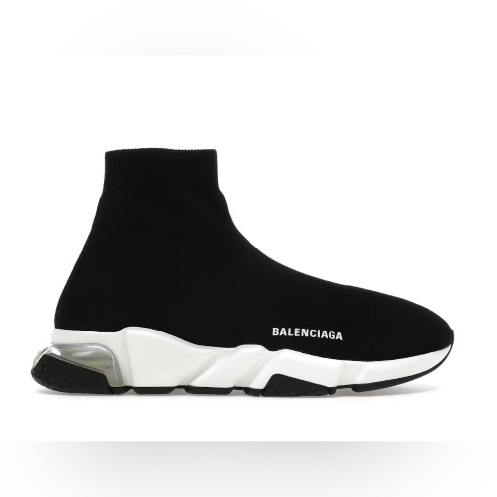 Balenciaga Speed Clear Sole Black Sock Sneakers Sz 39
